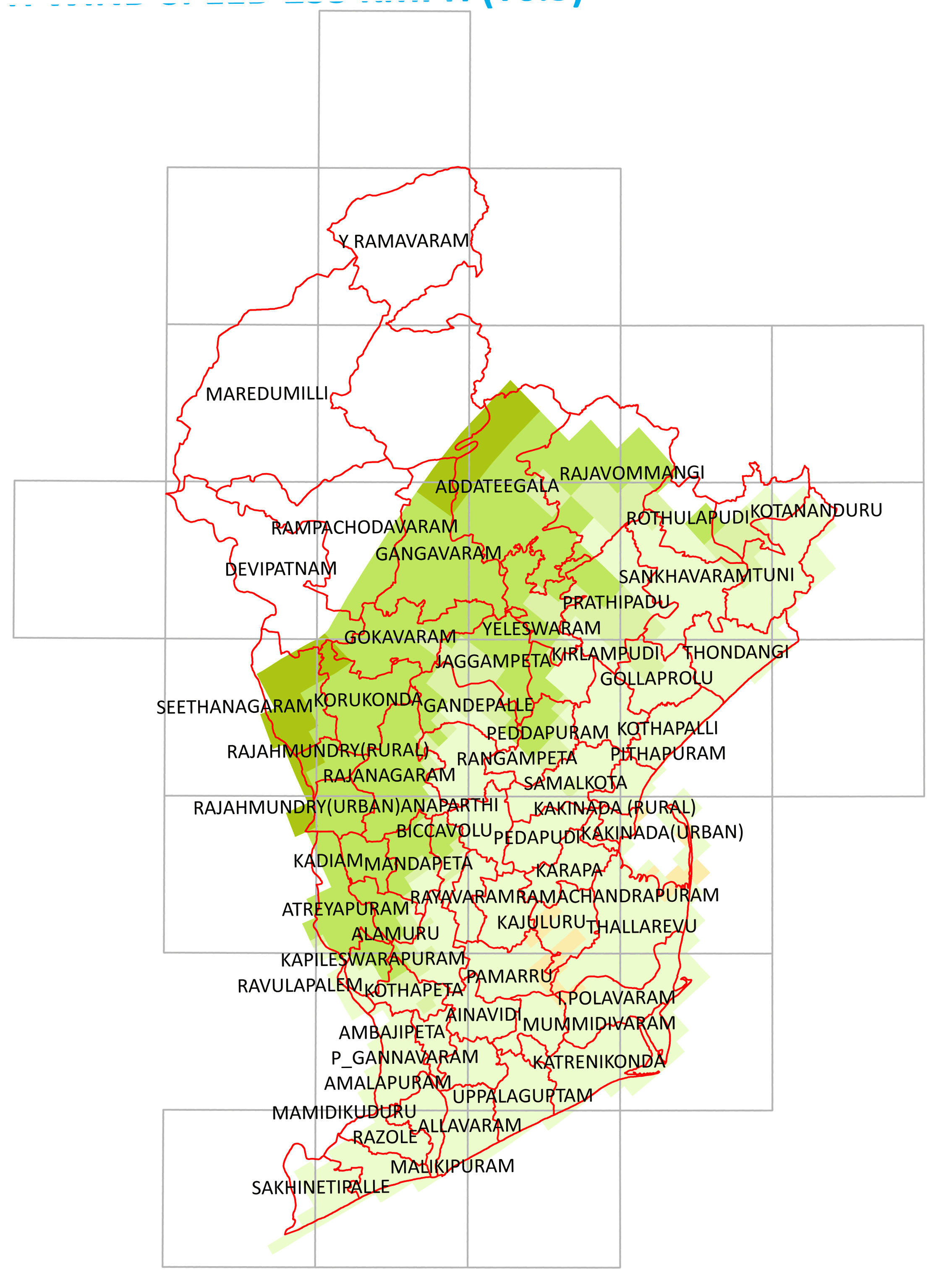 Storm surge inundation map for cyclone with wind speed